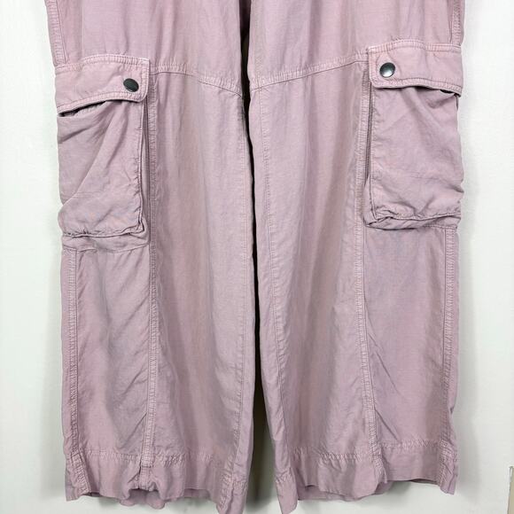 Anthropologie Pilcro Linen Blend High Waisted Wide Leg Utility Silky Cargo Pants - Picture 8 of 13